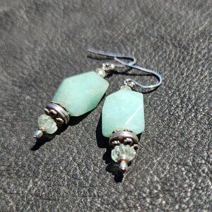 Aquamarine and Amazonite Earrings